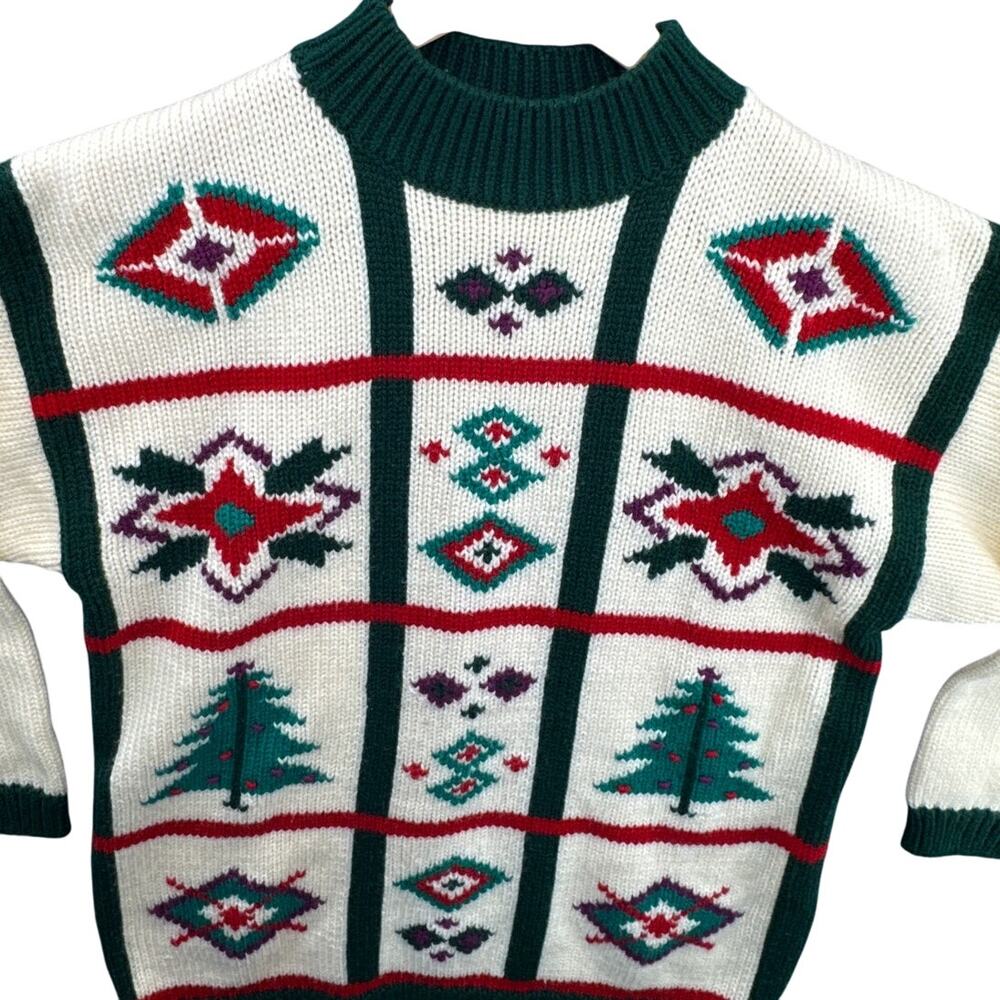 Karen Scott Vintage Ugly Granny Christmas Sweater Women Medium
